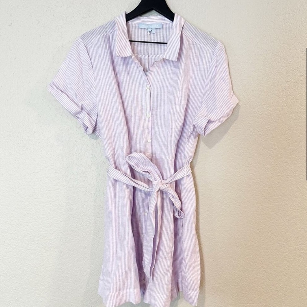 NWT Hill house Laura pinstripe belted dress